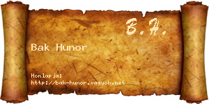 Bak Hunor névjegykártya